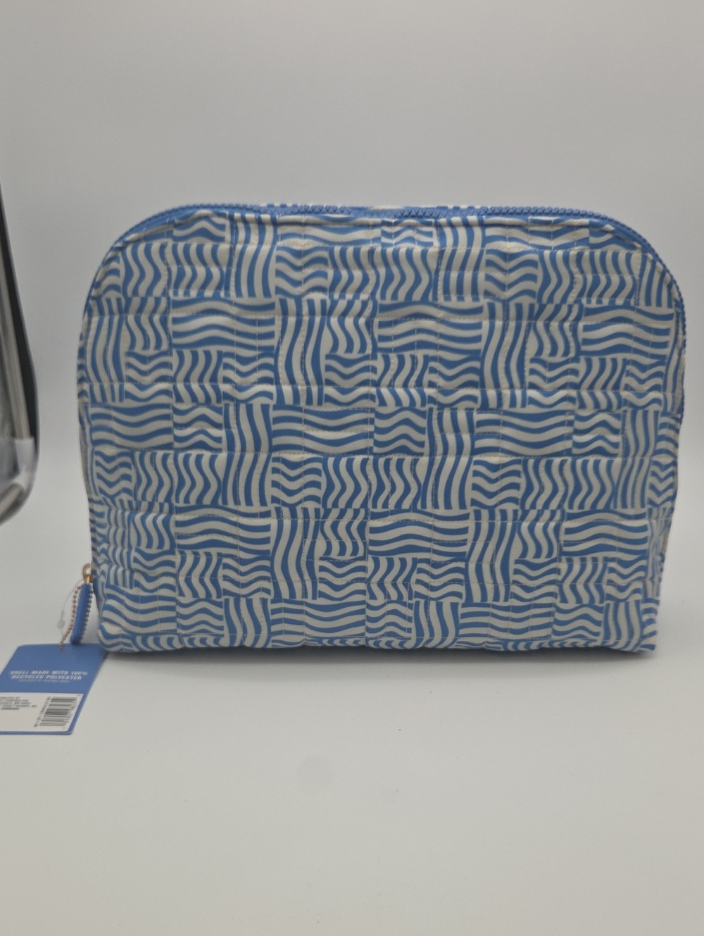 Sonia Kashuk Blue and White Patterned Cosmetic Pouch 2 Pieces